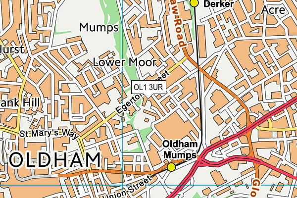 OL1 3UR map - OS VectorMap District (Ordnance Survey)