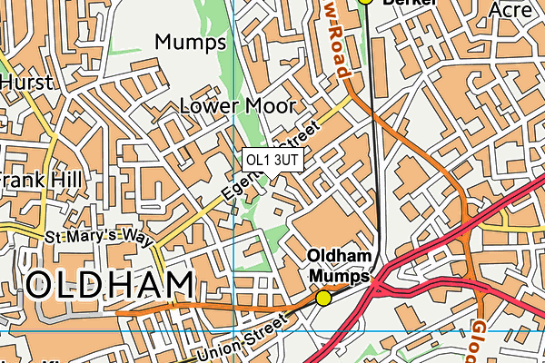 OL1 3UT map - OS VectorMap District (Ordnance Survey)