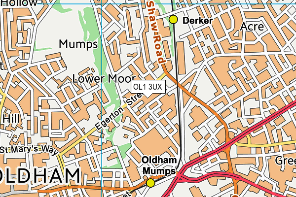 OL1 3UX map - OS VectorMap District (Ordnance Survey)