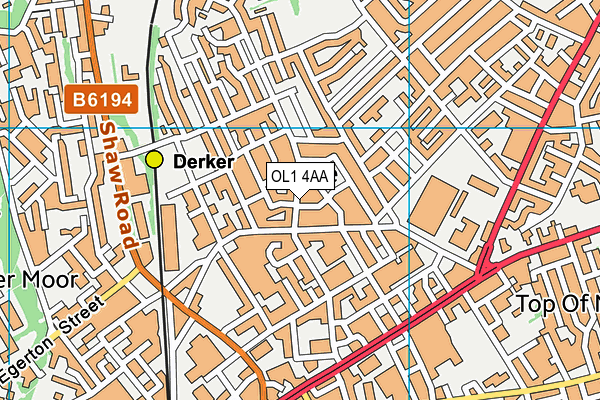 OL1 4AA map - OS VectorMap District (Ordnance Survey)