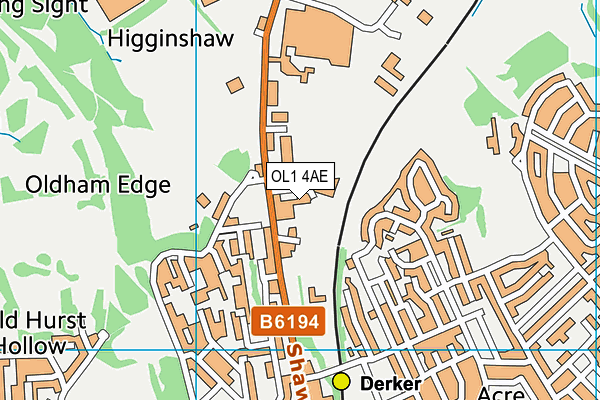 OL1 4AE map - OS VectorMap District (Ordnance Survey)