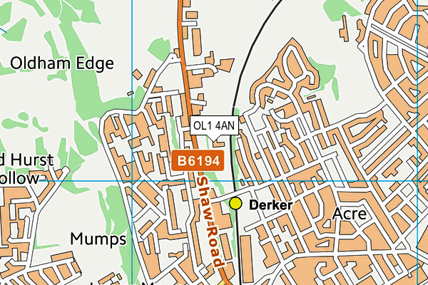 OL1 4AN map - OS VectorMap District (Ordnance Survey)