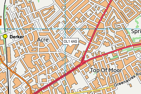 OL1 4AS map - OS VectorMap District (Ordnance Survey)