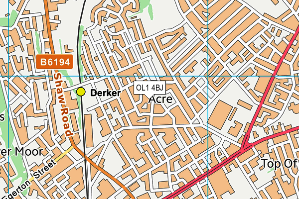 OL1 4BJ map - OS VectorMap District (Ordnance Survey)