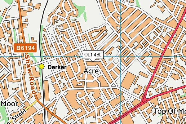 OL1 4BL map - OS VectorMap District (Ordnance Survey)