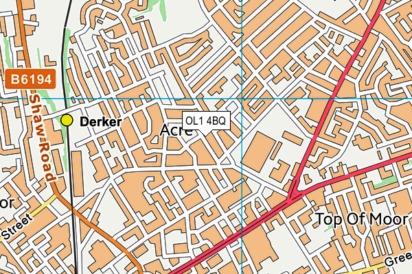 OL1 4BQ map - OS VectorMap District (Ordnance Survey)
