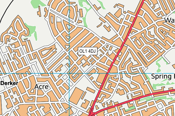 OL1 4DJ map - OS VectorMap District (Ordnance Survey)