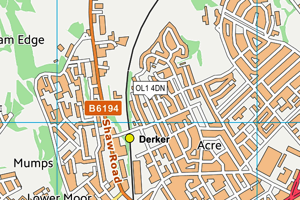 OL1 4DN map - OS VectorMap District (Ordnance Survey)