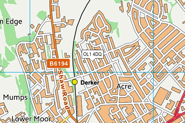 OL1 4DQ map - OS VectorMap District (Ordnance Survey)