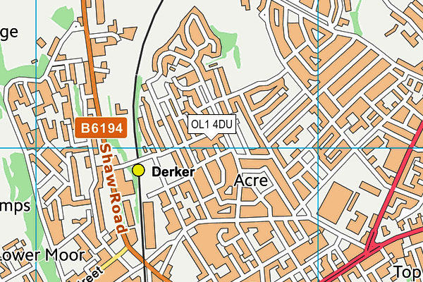 OL1 4DU map - OS VectorMap District (Ordnance Survey)