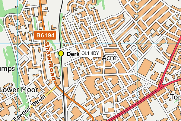 OL1 4DY map - OS VectorMap District (Ordnance Survey)