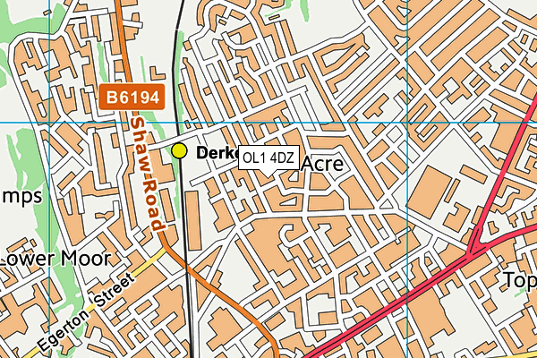 OL1 4DZ map - OS VectorMap District (Ordnance Survey)
