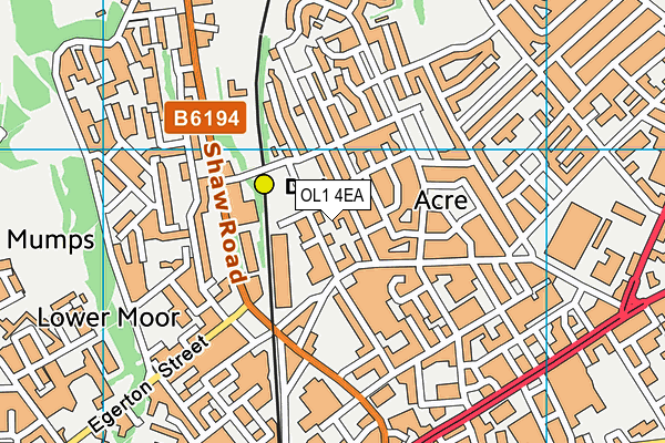 OL1 4EA map - OS VectorMap District (Ordnance Survey)