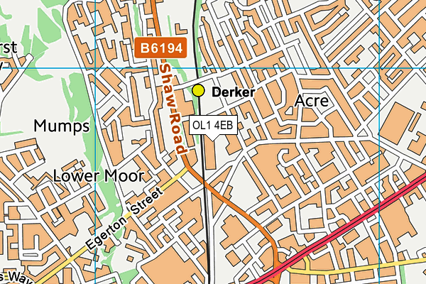 OL1 4EB map - OS VectorMap District (Ordnance Survey)