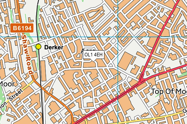 OL1 4EH map - OS VectorMap District (Ordnance Survey)