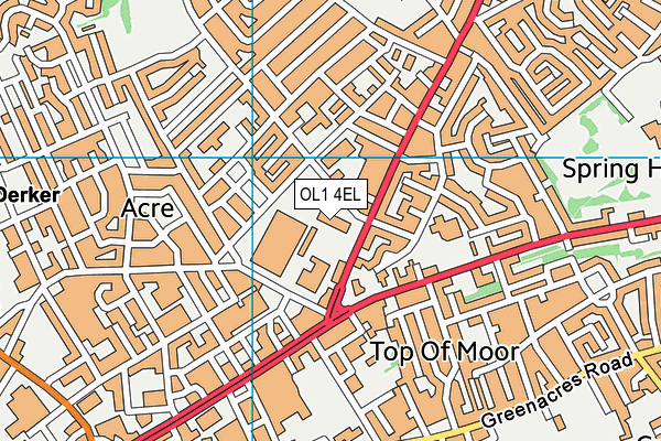 OL1 4EL map - OS VectorMap District (Ordnance Survey)