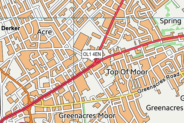 OL1 4EN map - OS VectorMap District (Ordnance Survey)