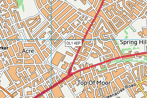 OL1 4EP map - OS VectorMap District (Ordnance Survey)