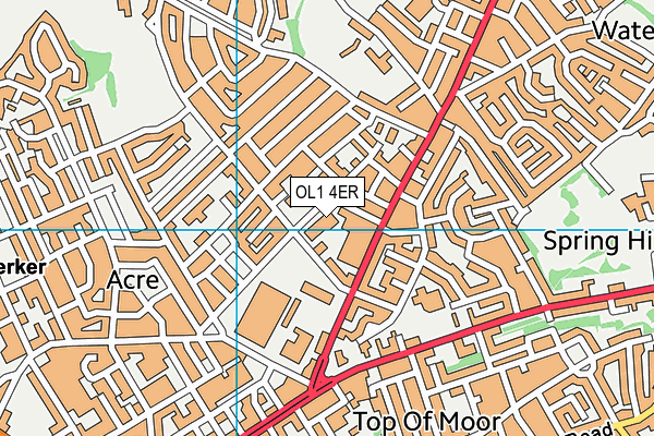 OL1 4ER map - OS VectorMap District (Ordnance Survey)