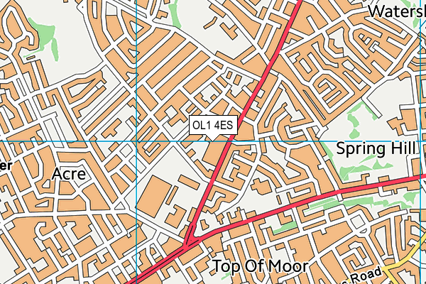 OL1 4ES map - OS VectorMap District (Ordnance Survey)