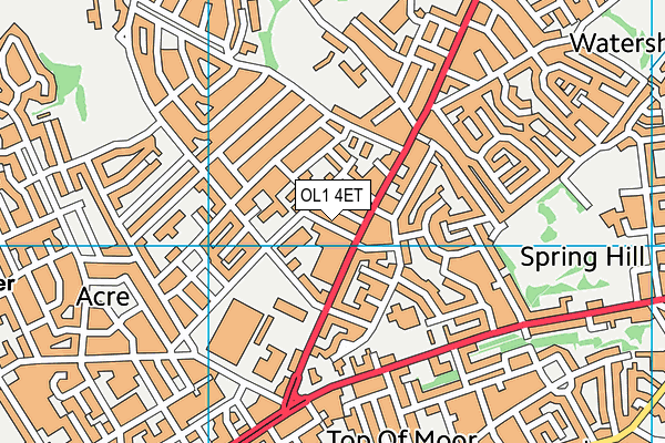 OL1 4ET map - OS VectorMap District (Ordnance Survey)