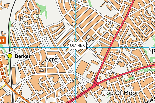 OL1 4EX map - OS VectorMap District (Ordnance Survey)