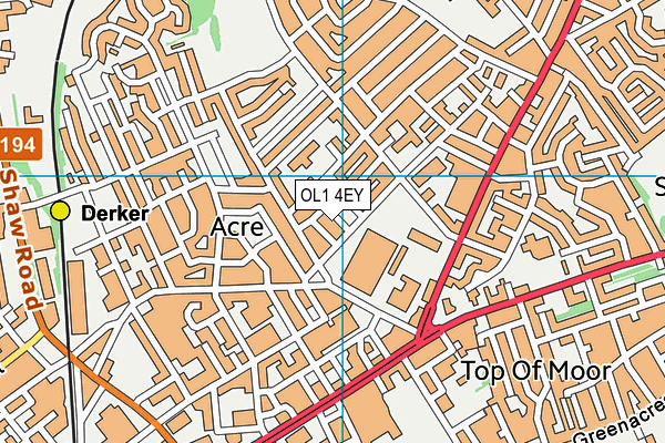 OL1 4EY map - OS VectorMap District (Ordnance Survey)