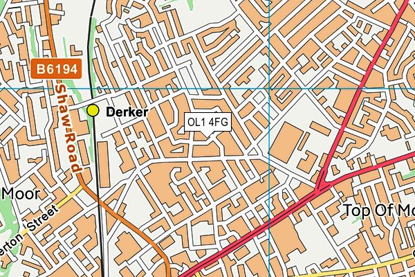 OL1 4FG map - OS VectorMap District (Ordnance Survey)