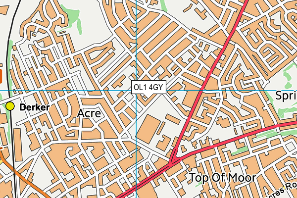 OL1 4GY map - OS VectorMap District (Ordnance Survey)