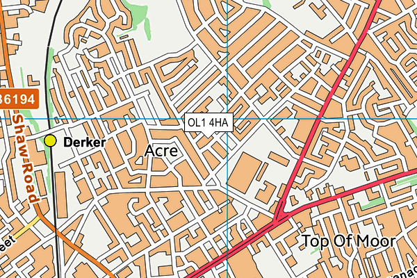OL1 4HA map - OS VectorMap District (Ordnance Survey)