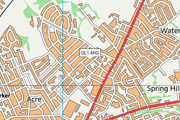 OL1 4HG map - OS VectorMap District (Ordnance Survey)