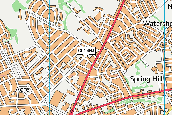 OL1 4HJ map - OS VectorMap District (Ordnance Survey)