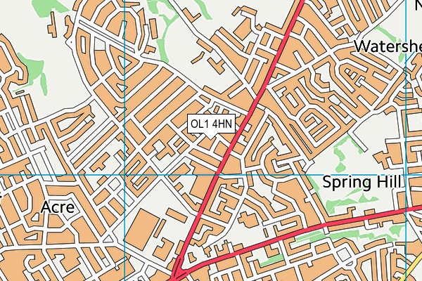 OL1 4HN map - OS VectorMap District (Ordnance Survey)