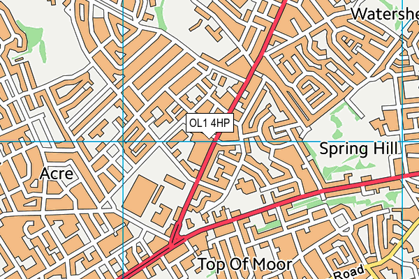 OL1 4HP map - OS VectorMap District (Ordnance Survey)