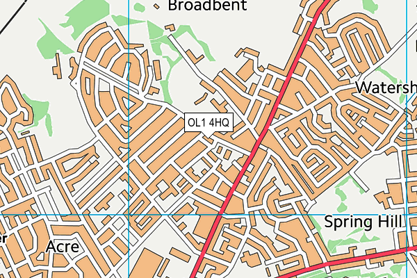 OL1 4HQ map - OS VectorMap District (Ordnance Survey)