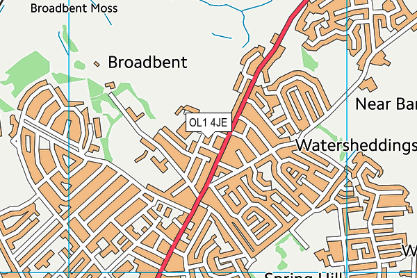 OL1 4JE map - OS VectorMap District (Ordnance Survey)