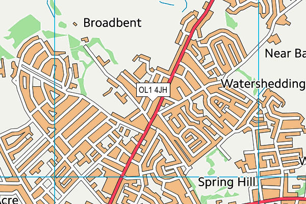 OL1 4JH map - OS VectorMap District (Ordnance Survey)