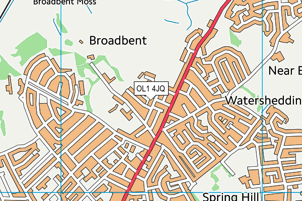 OL1 4JQ map - OS VectorMap District (Ordnance Survey)