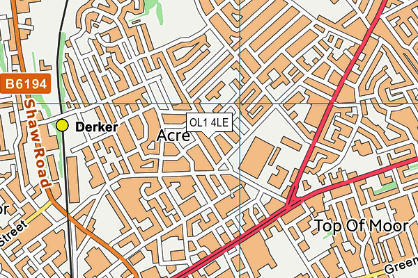 OL1 4LE map - OS VectorMap District (Ordnance Survey)