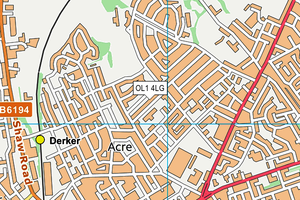 OL1 4LG map - OS VectorMap District (Ordnance Survey)