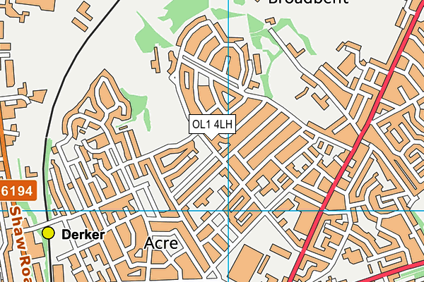 OL1 4LH map - OS VectorMap District (Ordnance Survey)
