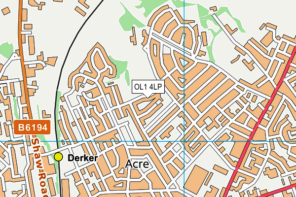 OL1 4LP map - OS VectorMap District (Ordnance Survey)