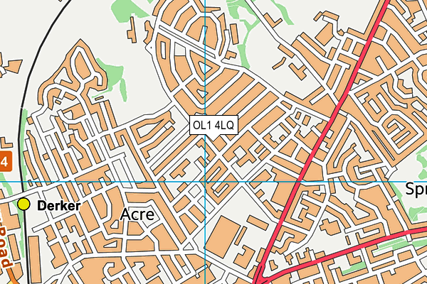 OL1 4LQ map - OS VectorMap District (Ordnance Survey)