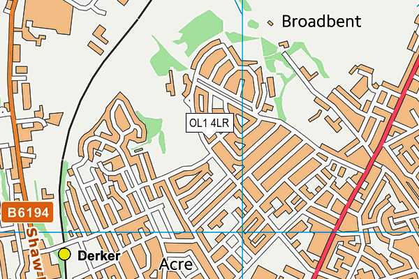 OL1 4LR map - OS VectorMap District (Ordnance Survey)