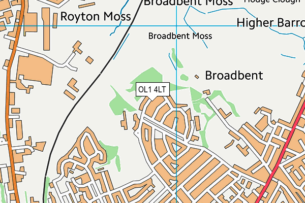 OL1 4LT map - OS VectorMap District (Ordnance Survey)