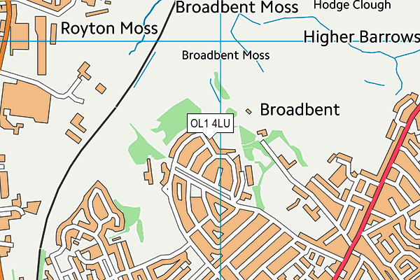 OL1 4LU map - OS VectorMap District (Ordnance Survey)