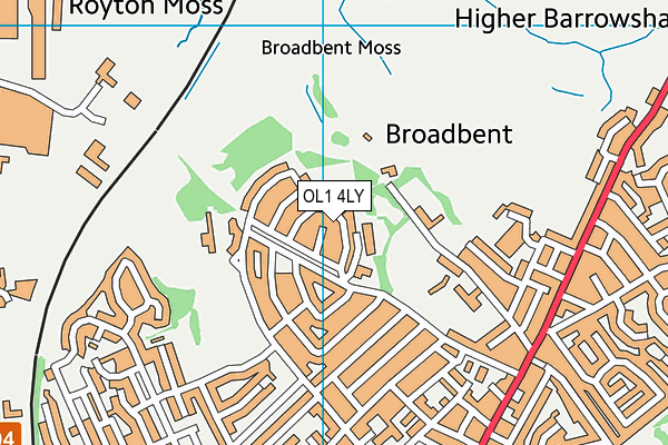 OL1 4LY map - OS VectorMap District (Ordnance Survey)