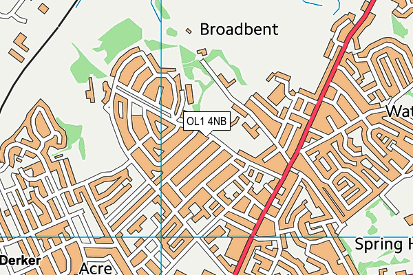 OL1 4NB map - OS VectorMap District (Ordnance Survey)