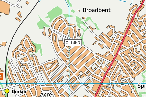 OL1 4ND map - OS VectorMap District (Ordnance Survey)
