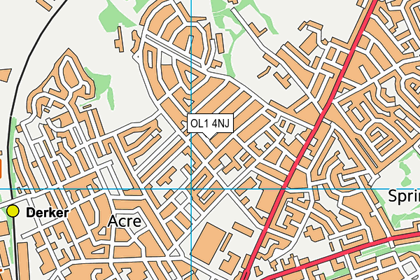 OL1 4NJ map - OS VectorMap District (Ordnance Survey)